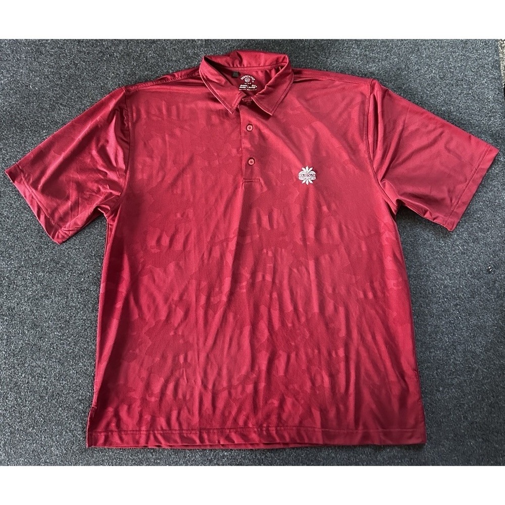 Monterey Club Moisture Wicking Dry Swing+WAIKOLOA Golf Mens Red Polo shirt XXL - Picture 2 of 7